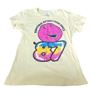 Vintage Barney Dinosaur Shirt Fighting Extinction Since 87 Adult SZ XL